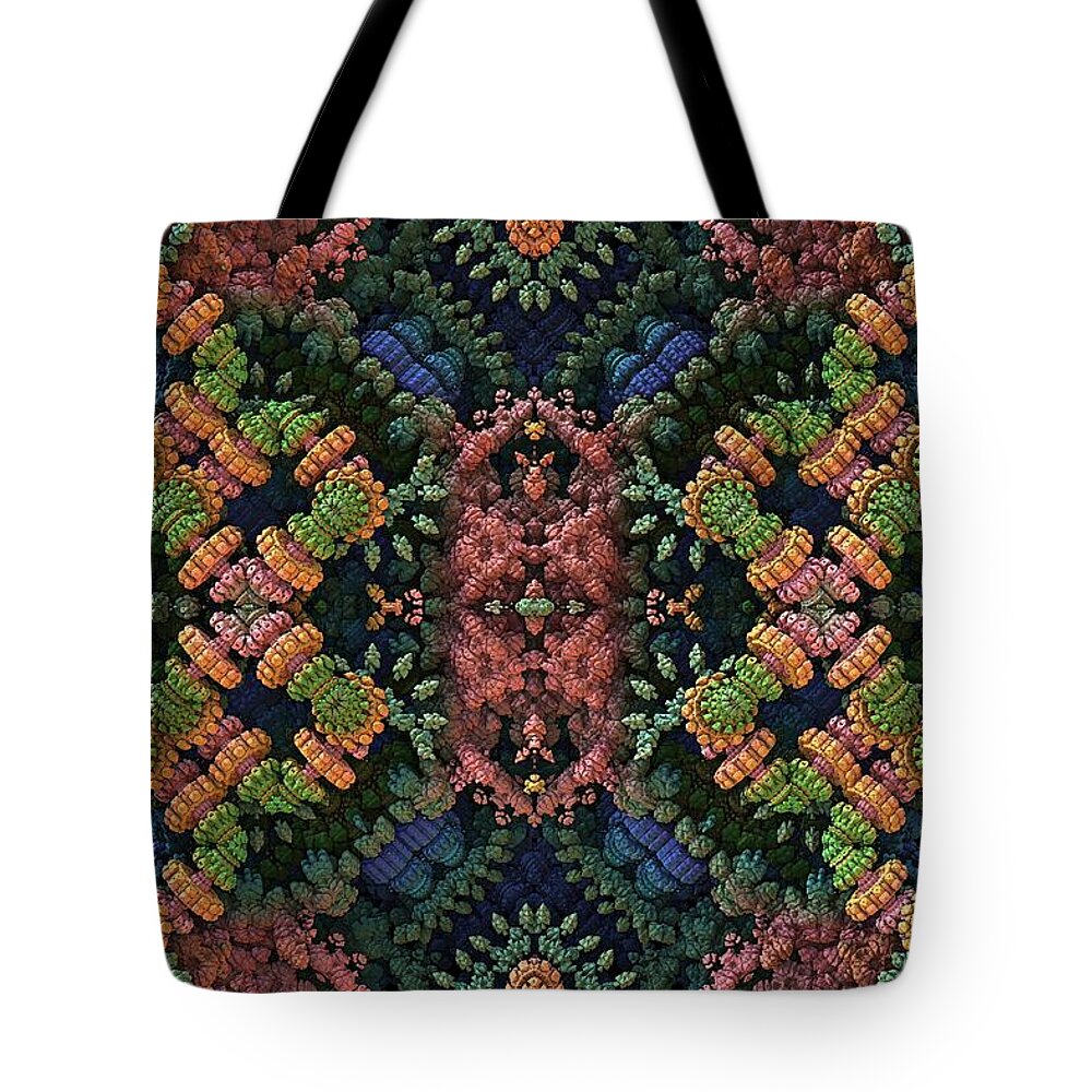 Fractal Tote Bag featuring the digital art The Grotto by Lyle Hatch