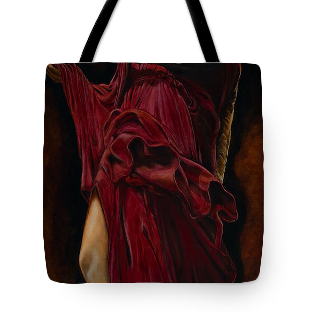 Giorgio Tuscani Tote Bag featuring the painting The Guardian Of My Soul III by Giorgio Tuscani