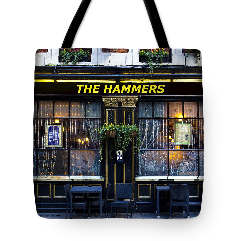 West Ham Tote Bag featuring the photograph The Hammers Pub by David Pyatt