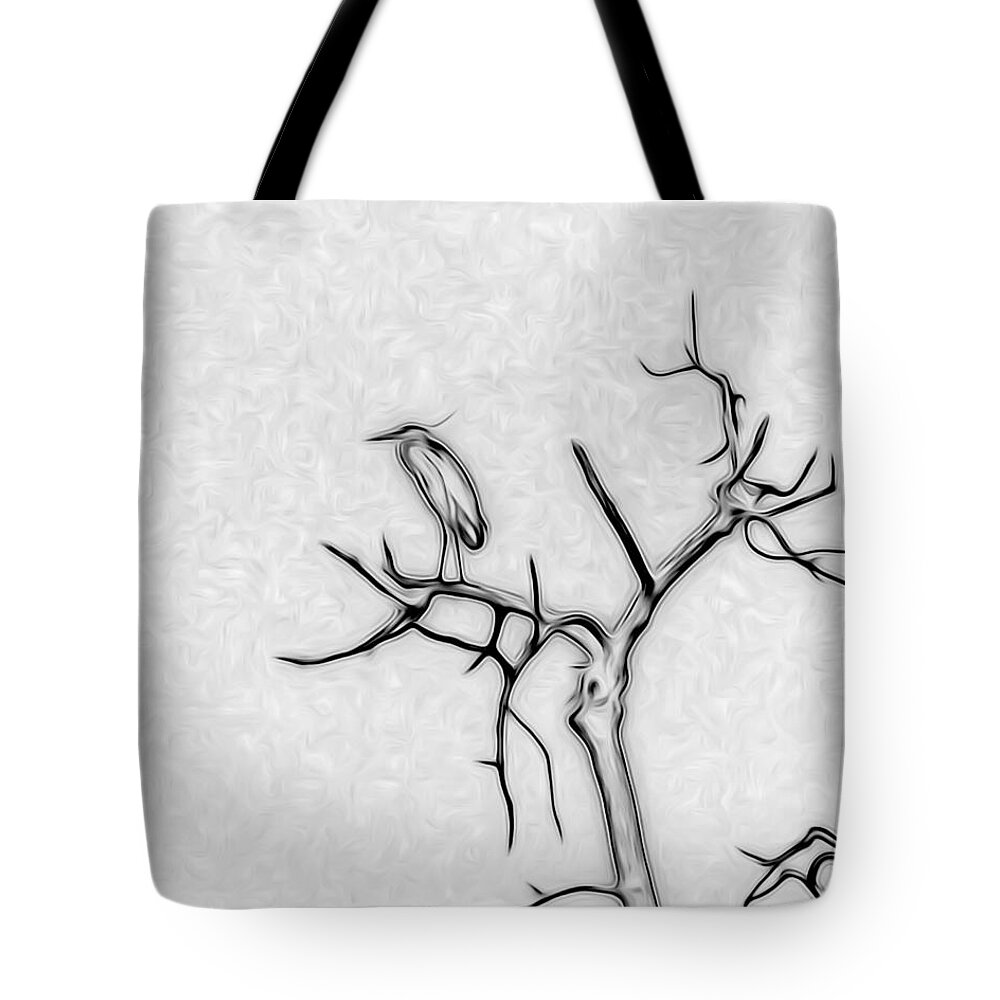 The Heron Tote Bag featuring the digital art The Heron by Ernest Echols