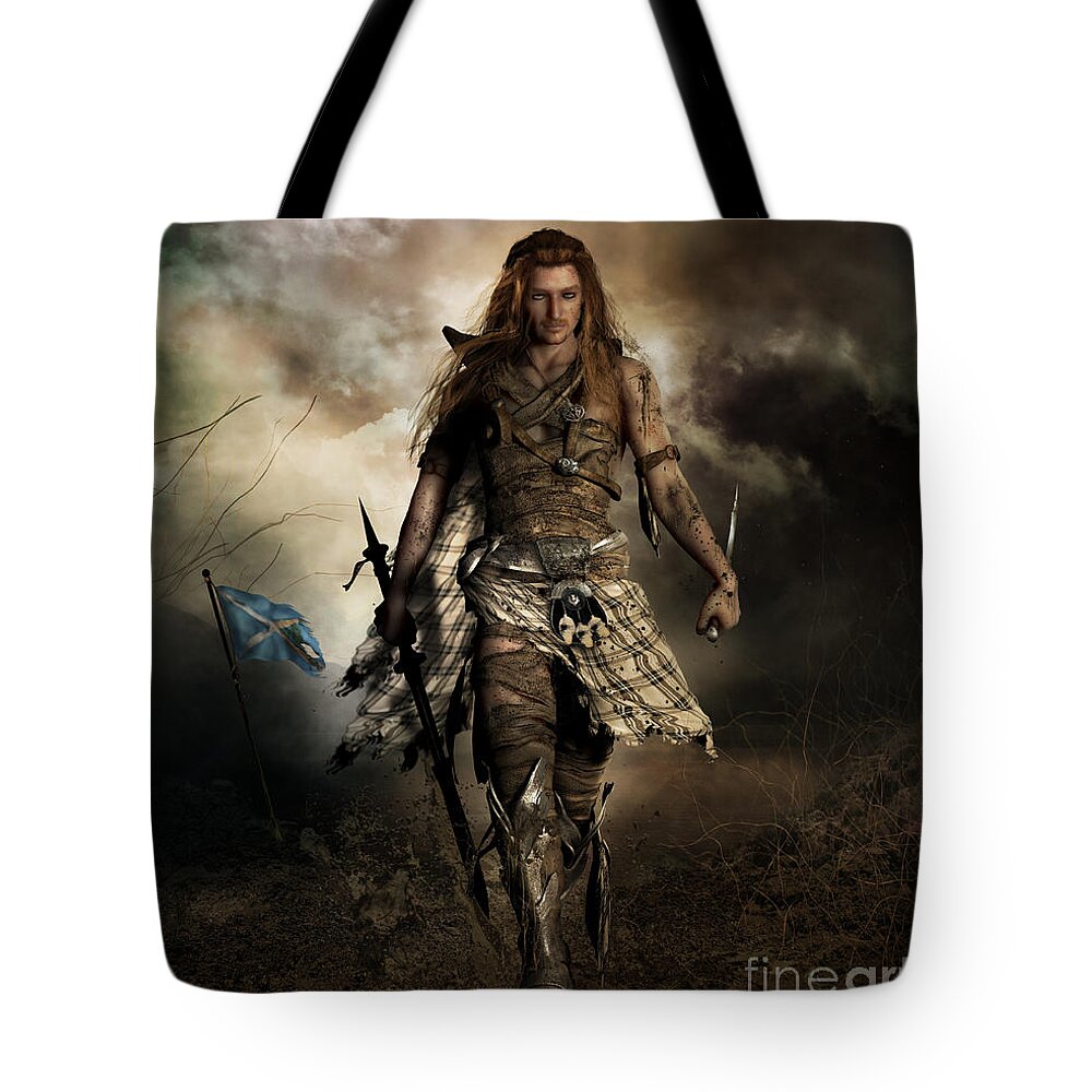 The Highlander Tote Bag featuring the digital art The Highlander by Shanina Conway