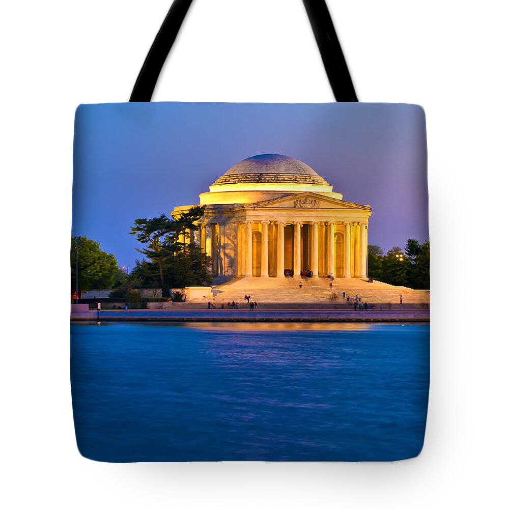 America Tote Bag featuring the photograph The Jefferson Memorial at Twilight by Mitchell R Grosky