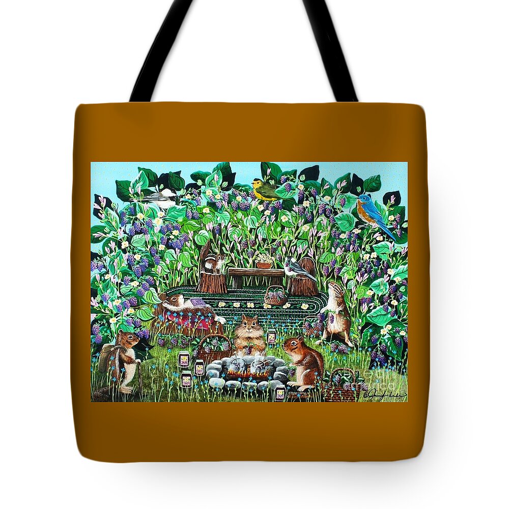 Jam Tote Bag featuring the painting The Joy of Jam by Jennifer Lake