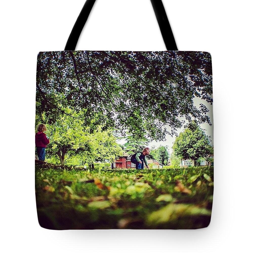 Exploring Tote Bag featuring the photograph The Kids In England by Aleck Cartwright