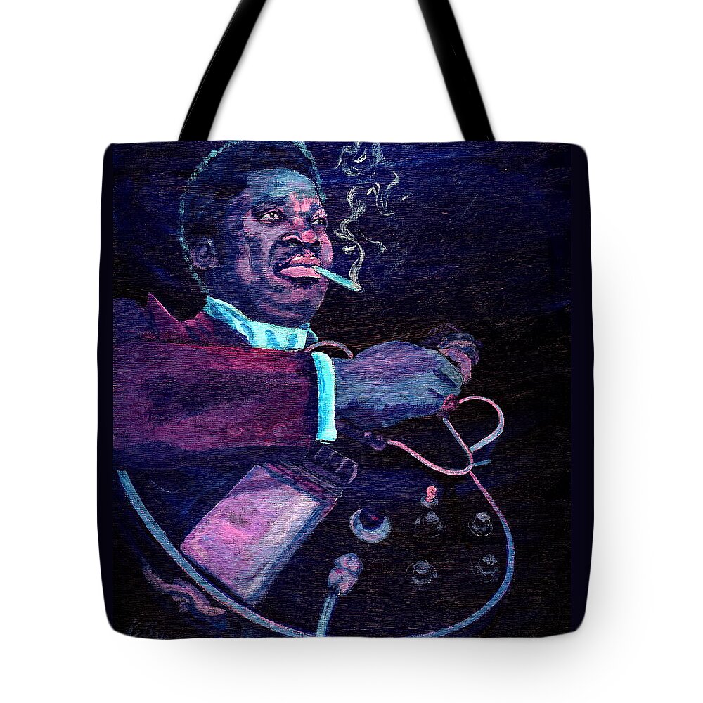 B.b. King Tote Bag featuring the painting The King by Kathleen Kelly Thompson