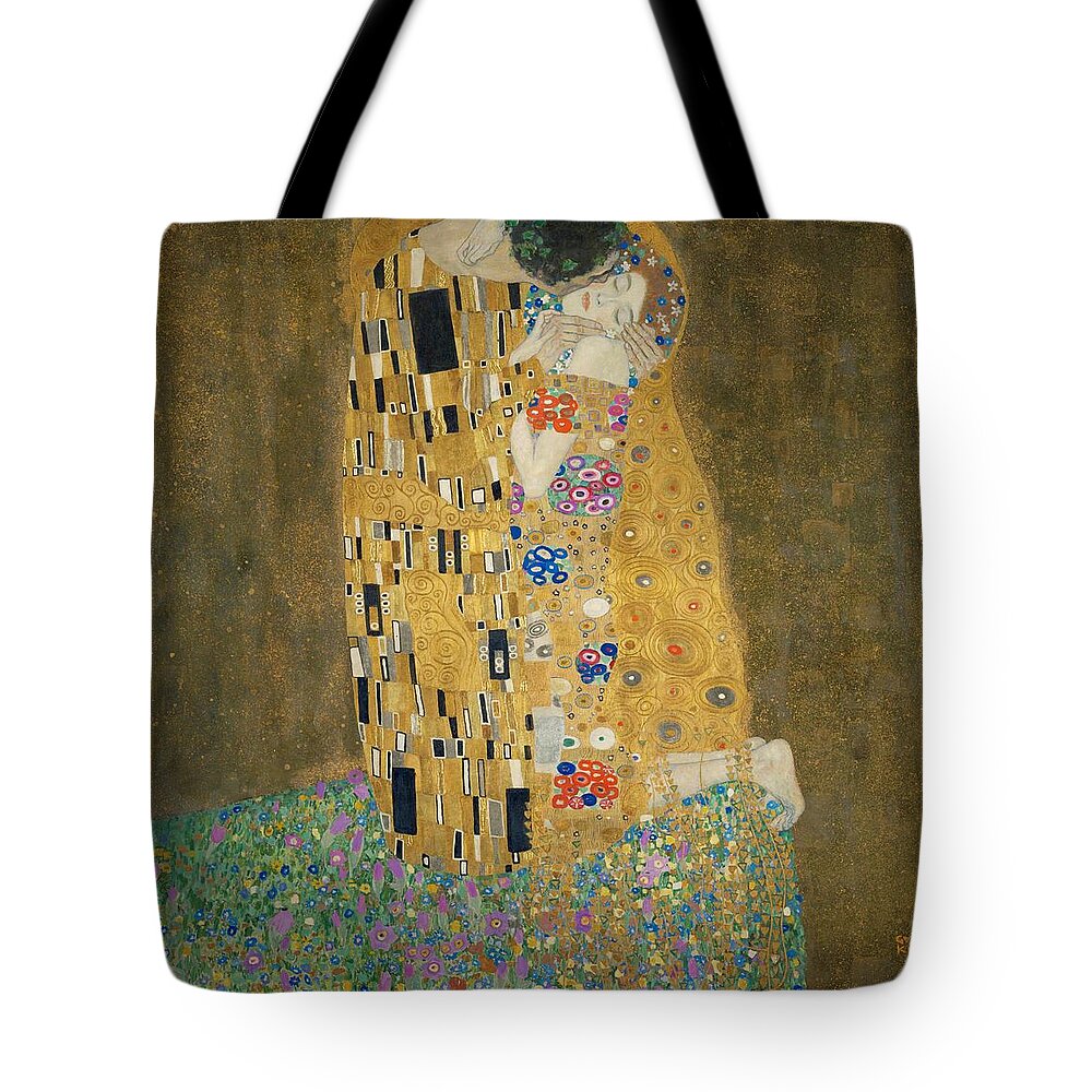The Kiss Tote Bag featuring the digital art The Kiss #7 by Georgia Clare