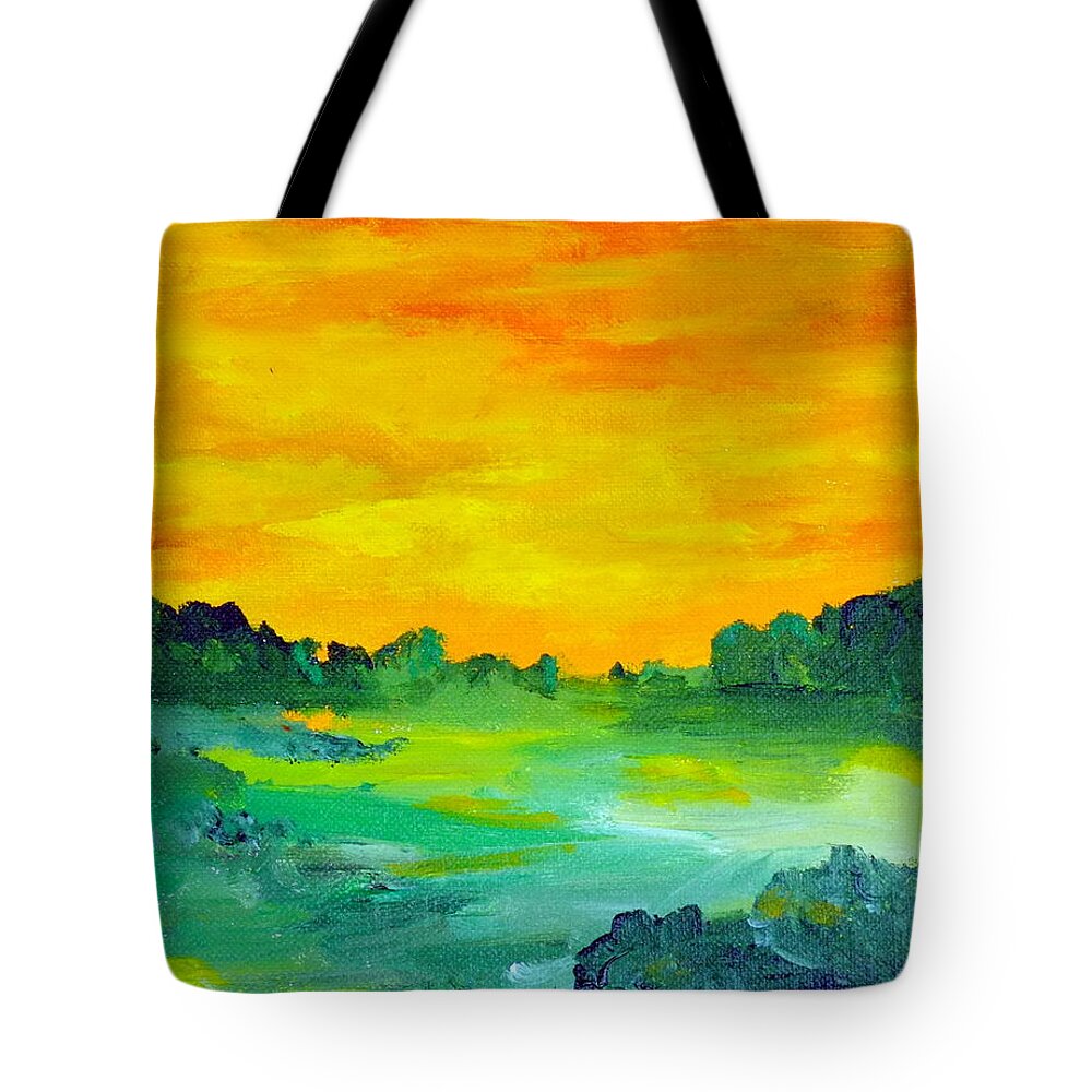 Lagoon Tote Bag featuring the painting The Lagoon by Cheryl Nancy Ann Gordon