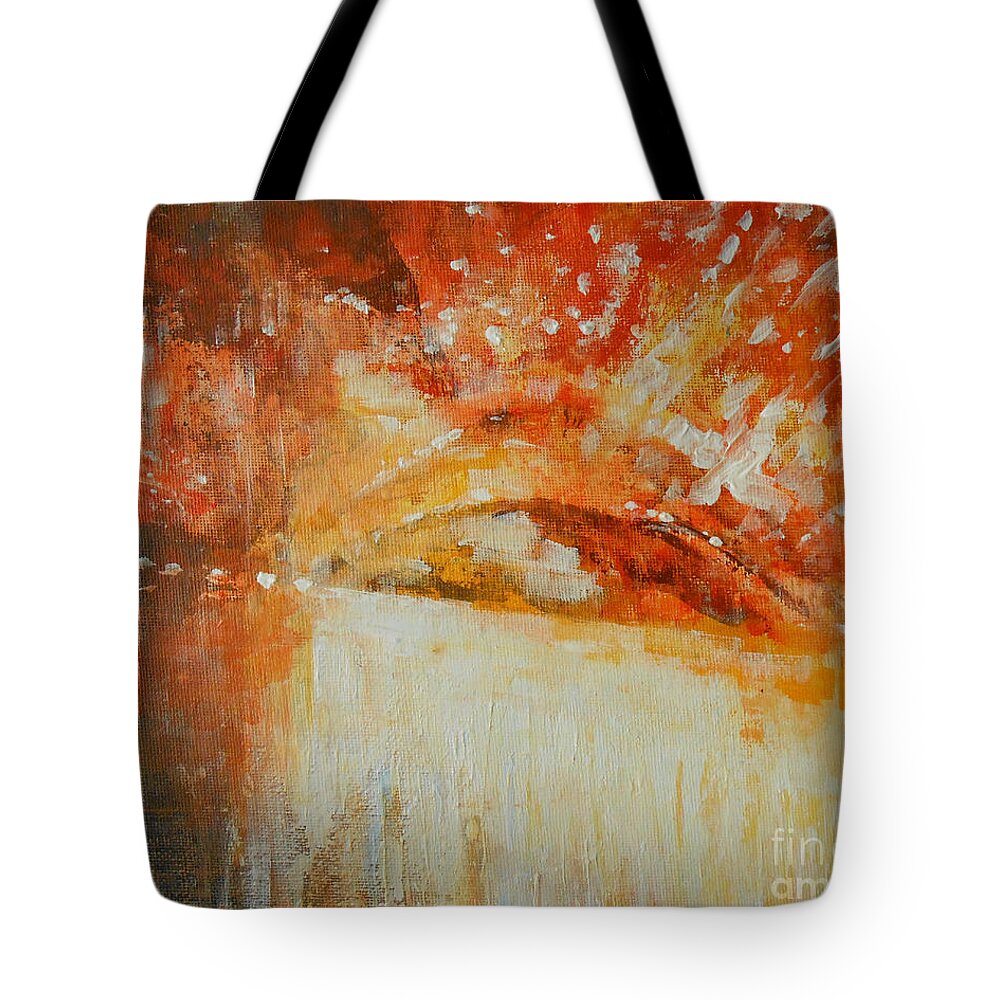 Abstract Tote Bag featuring the painting The Last Blast by Jane See