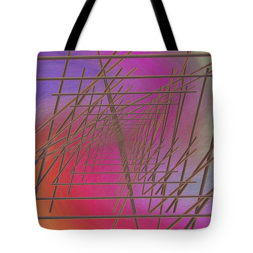 Abstract Tote Bag featuring the digital art The Latticework 2 by Tim Allen