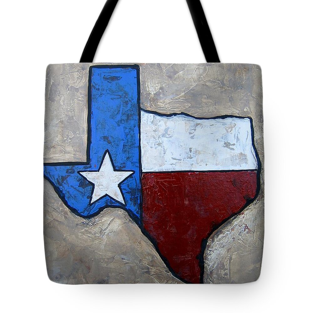 Texas Tote Bag featuring the painting The Lone Star State by Suzanne Theis
