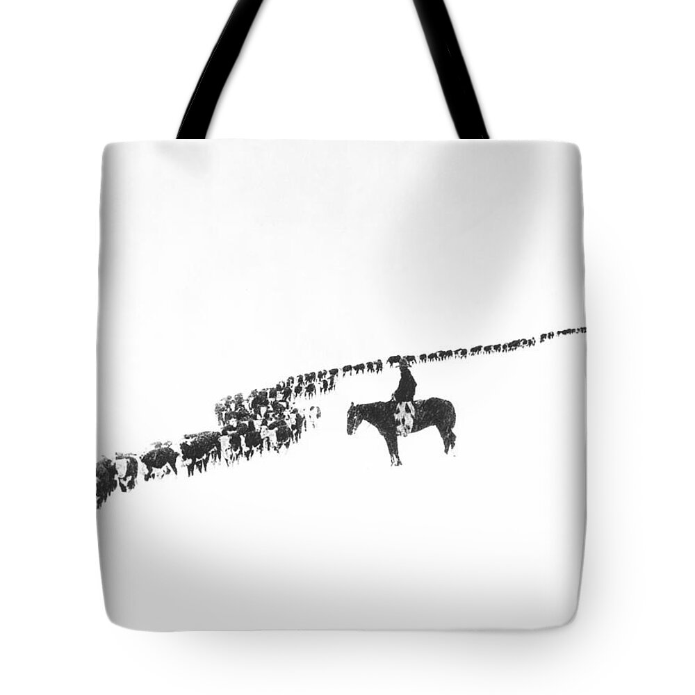 1920s Tote Bag featuring the photograph The Long Long Line by Underwood Archives Charles Belden