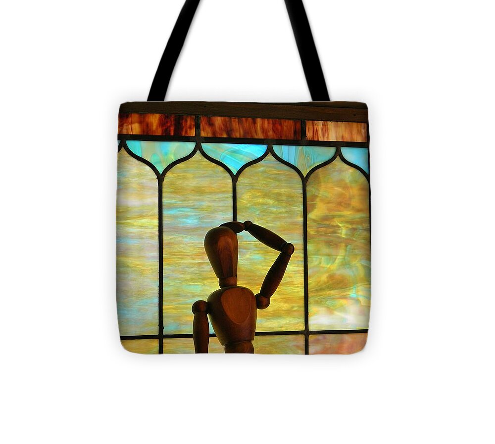 Stained Glass Tote Bag featuring the photograph The Lookout by Jean Goodwin Brooks