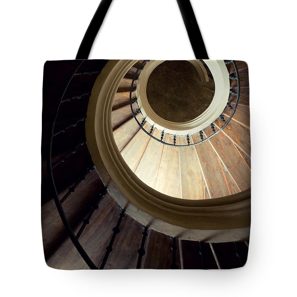 Interior View Tote Bag featuring the photograph The lost wooden tower by Jaroslaw Blaminsky