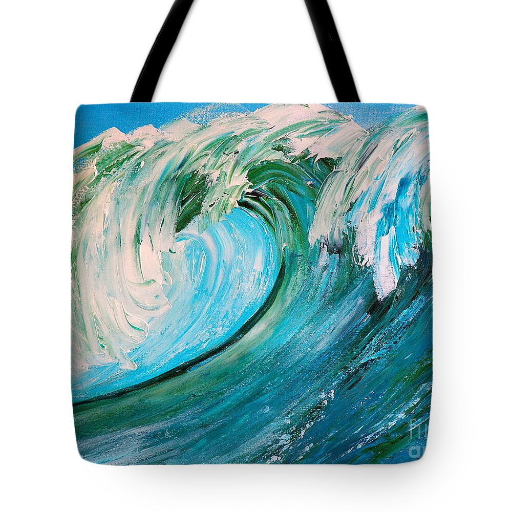 Waves Tote Bag featuring the painting The Magnificent Waves by Teresa Wegrzyn