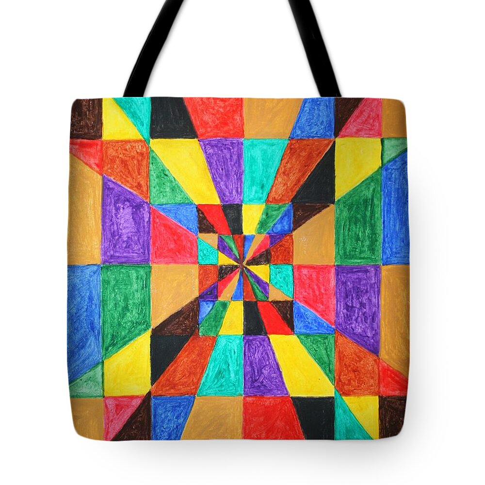 Abstract Tote Bag featuring the painting The Matrix by Stormm Bradshaw
