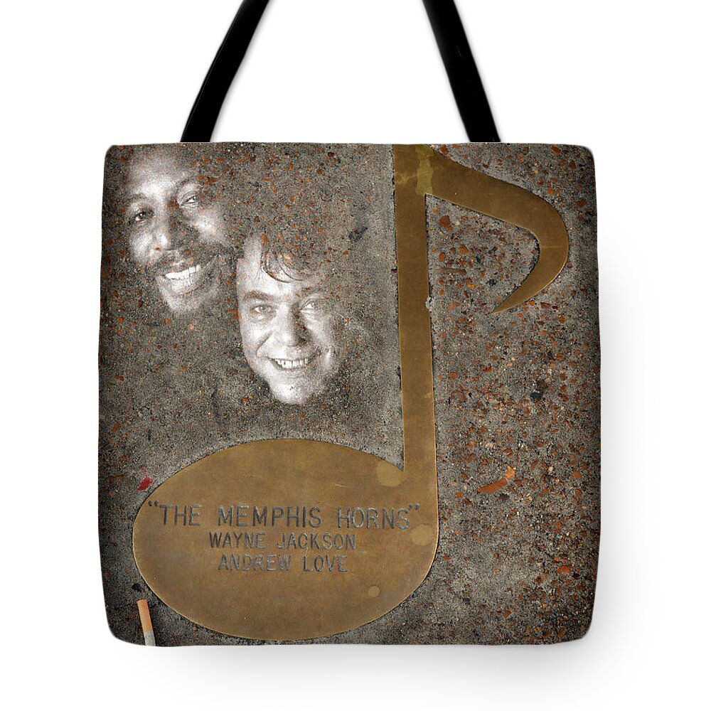 Jazz Tote Bag featuring the photograph The Memphis Horns Note by Donna Greene