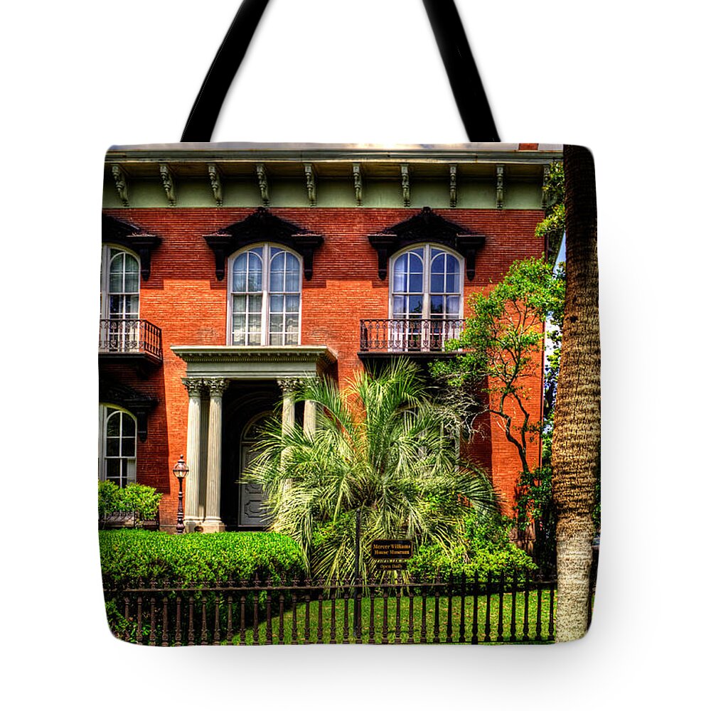 Mercer Williams House Tote Bag featuring the photograph The Mercer Williams House by Greg and Chrystal Mimbs