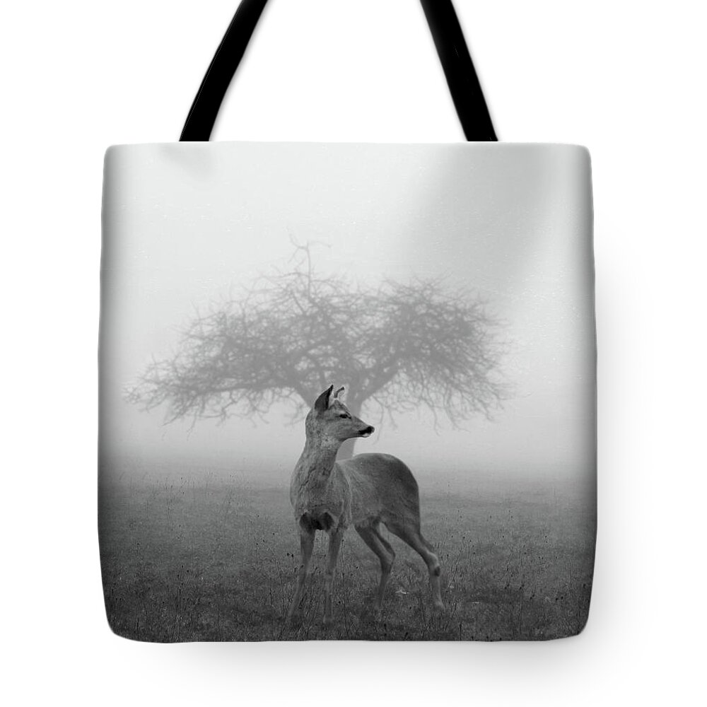 Animal Themes Tote Bag featuring the photograph The Mist by Nicolas Piñera Martinez