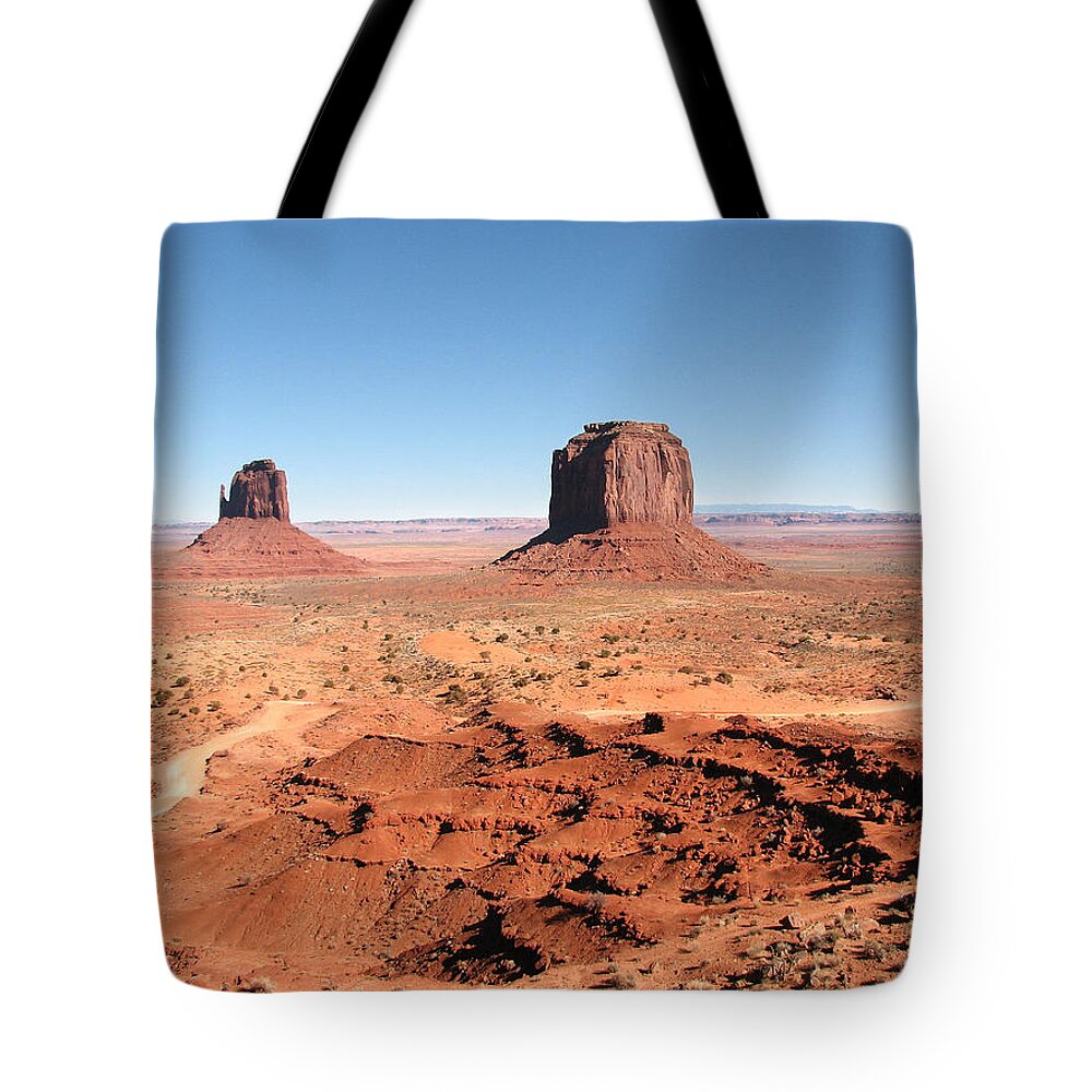 Monument Valley Tote Bag featuring the photograph The Mittens Utah by Sue Leonard