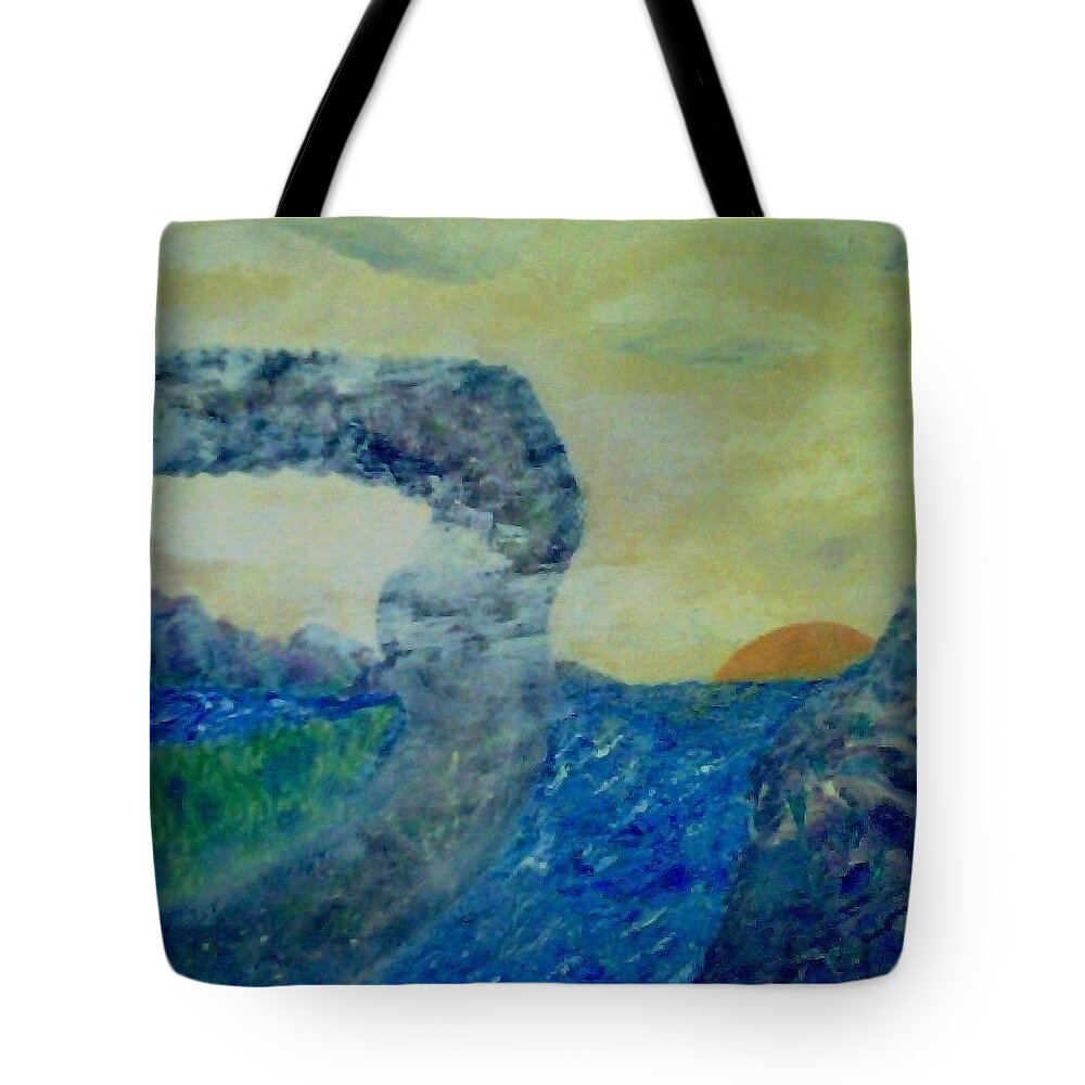 Water Tote Bag featuring the painting The Narrow Way by Suzanne Berthier