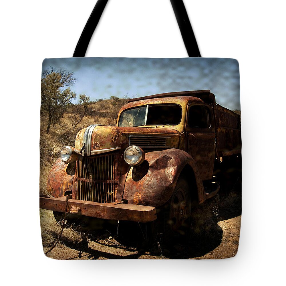 Arizona Tote Bag featuring the photograph The Old Ford by Lucinda Walter