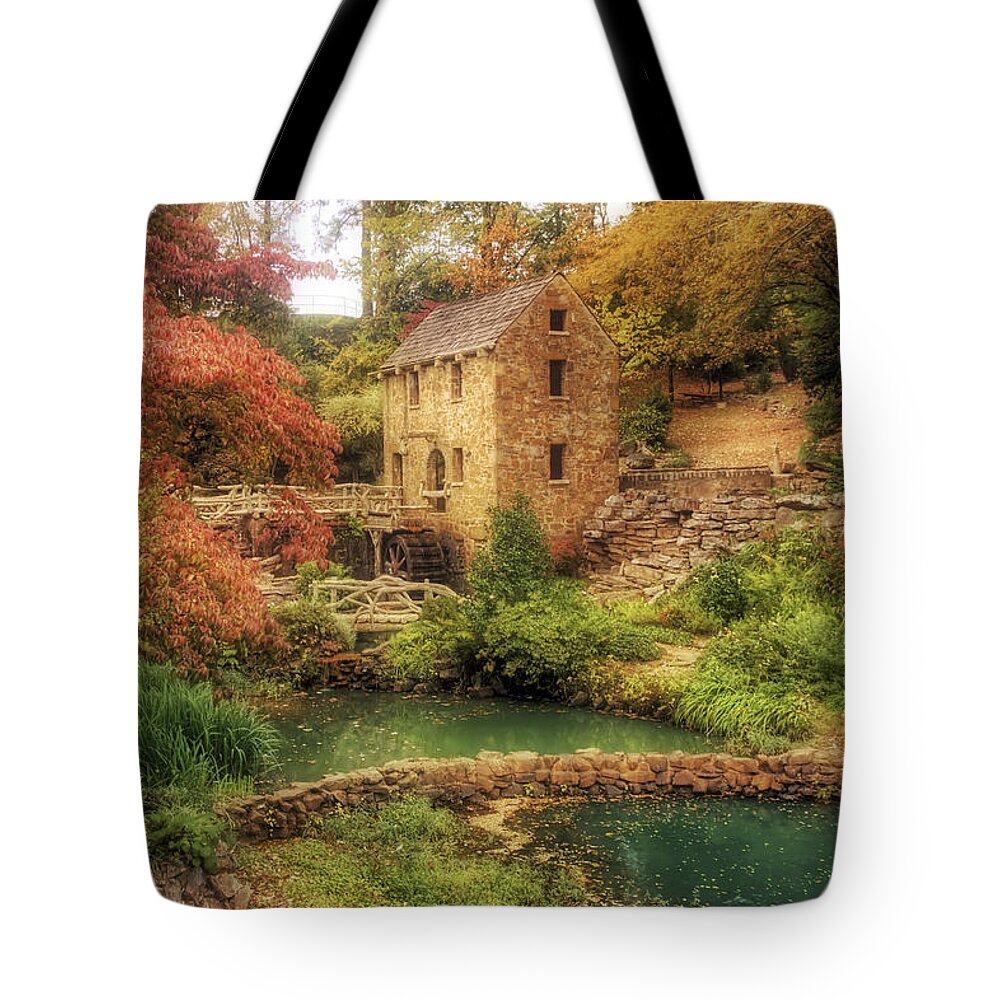 Old Mill Tote Bag featuring the photograph The Old Mill in Autumn - Arkansas - North Little Rock by Jason Politte