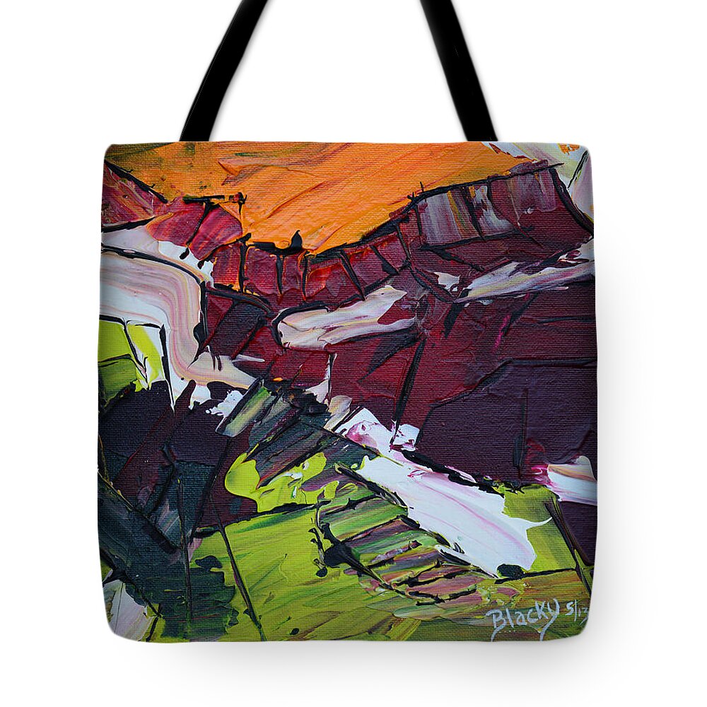 Barn Tote Bag featuring the painting The Old Red Barn by Donna Blackhall
