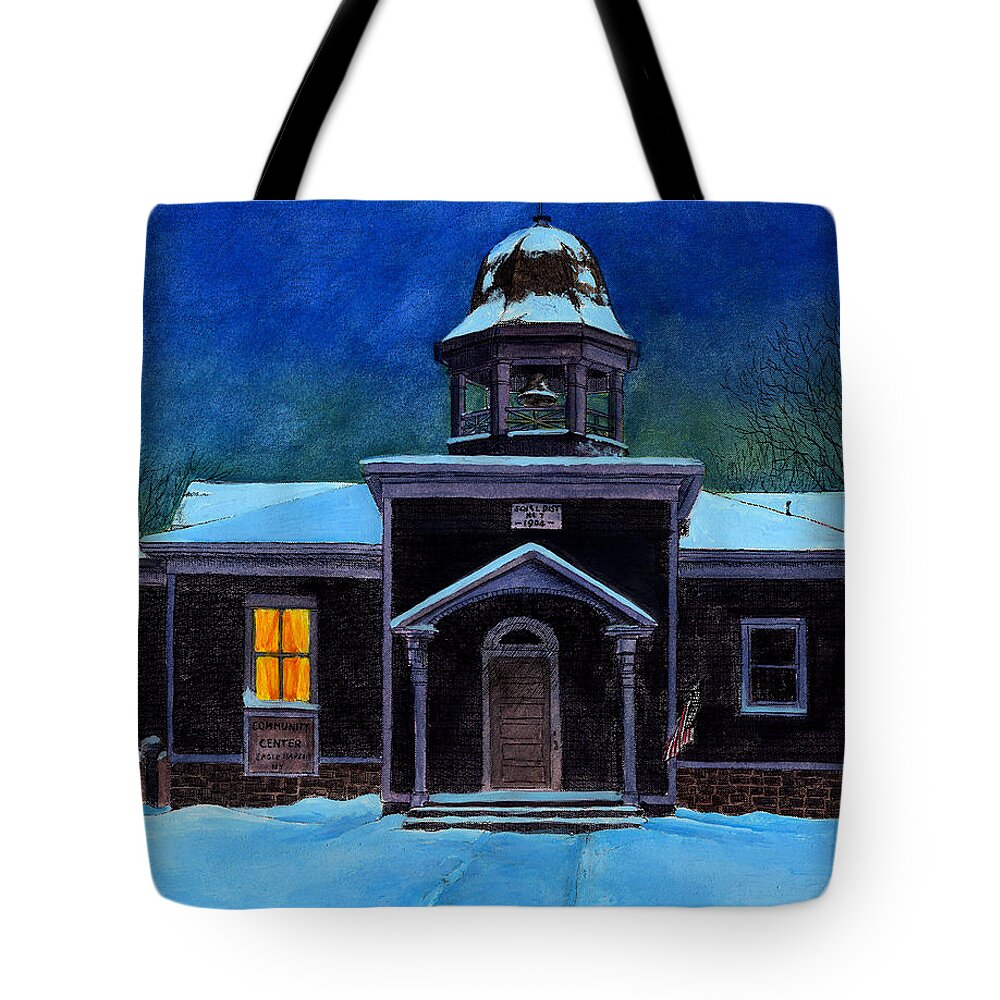 Landscape Tote Bag featuring the painting The Old School House by Arthur Barnes