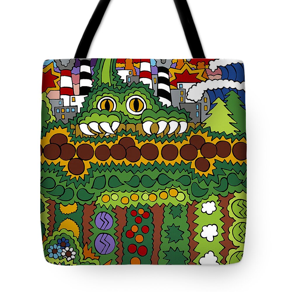 Garden Tote Bag featuring the painting The Other Side of the Garden by Rojax Art