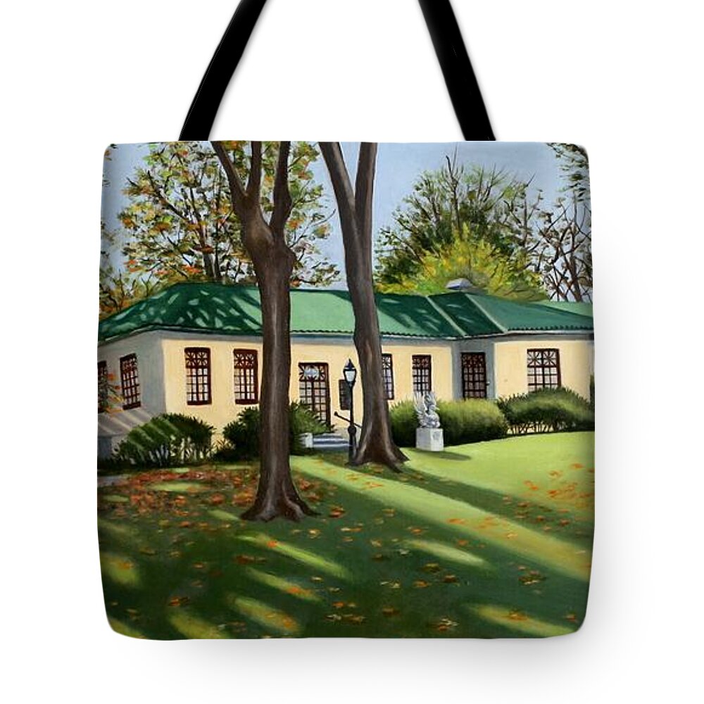 Long House Tote Bag featuring the painting The Overlook by Madeline Lovallo