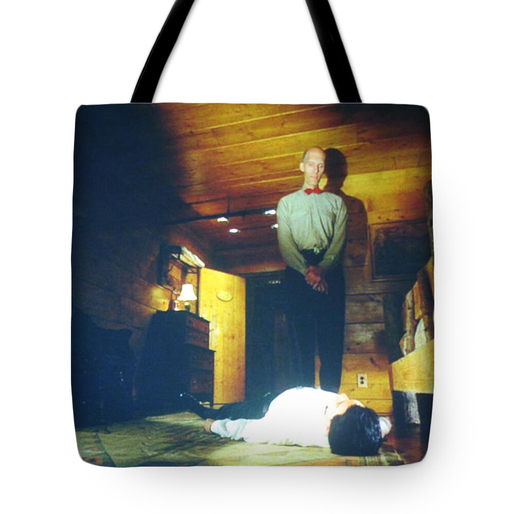Laura Palmer Tote Bag featuring the painting The Owls Are Not What They Seem by Luis Ludzska
