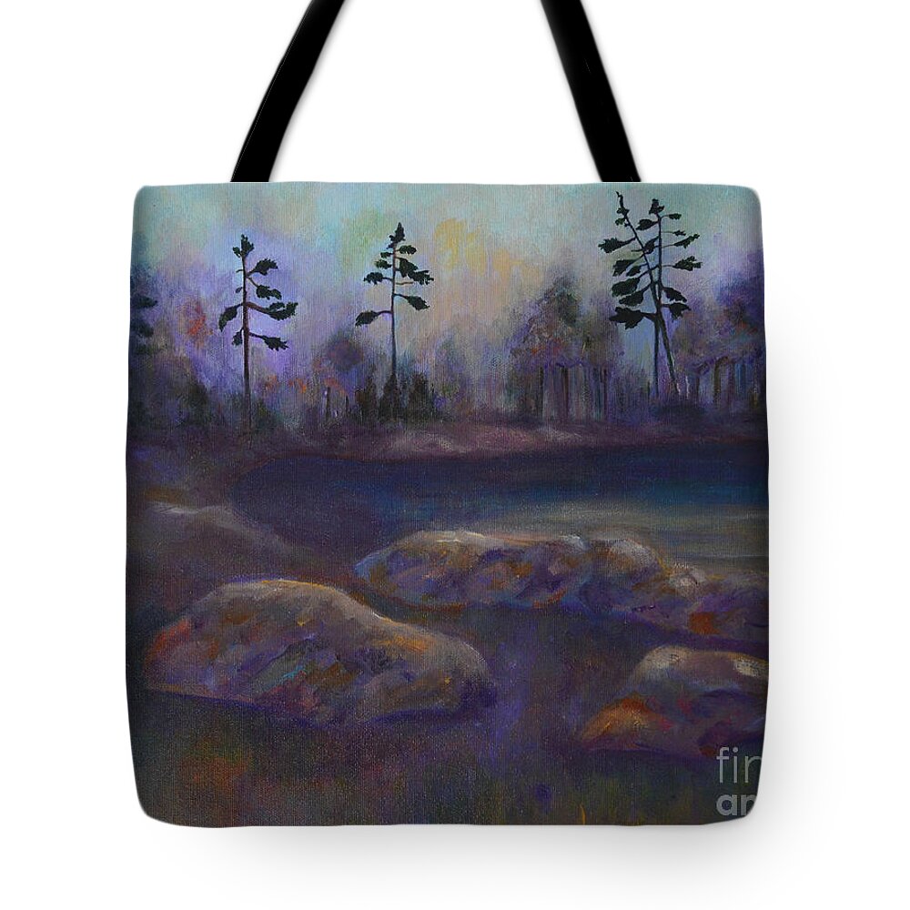 Pond Tote Bag featuring the painting The Pond by Claire Bull