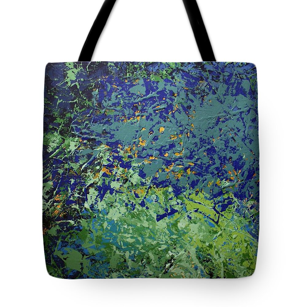 Pond Tote Bag featuring the painting The Pond by Linda Bailey