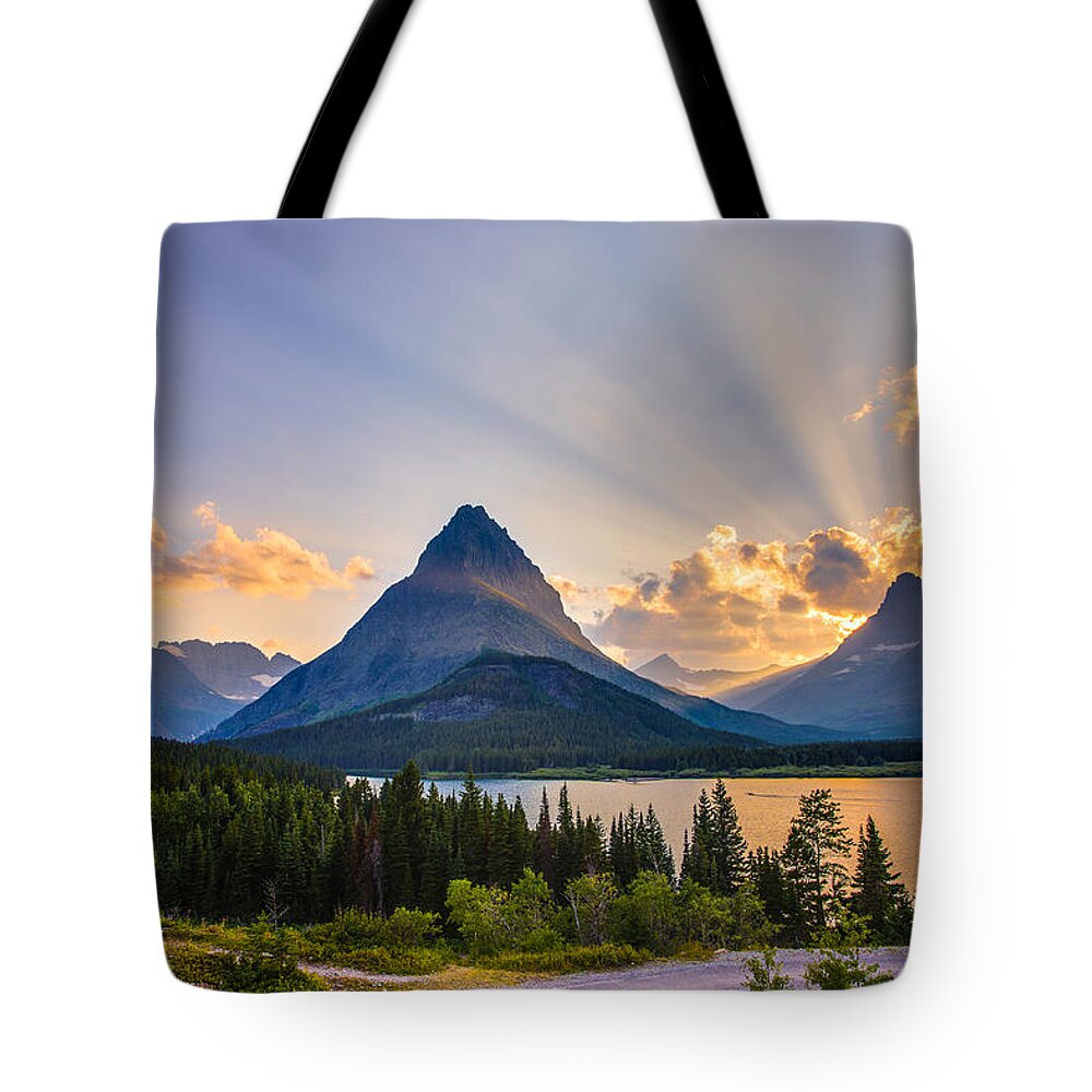 Glacier National Park Tote Bag featuring the photograph The Power and the Glory by Adam Mateo Fierro