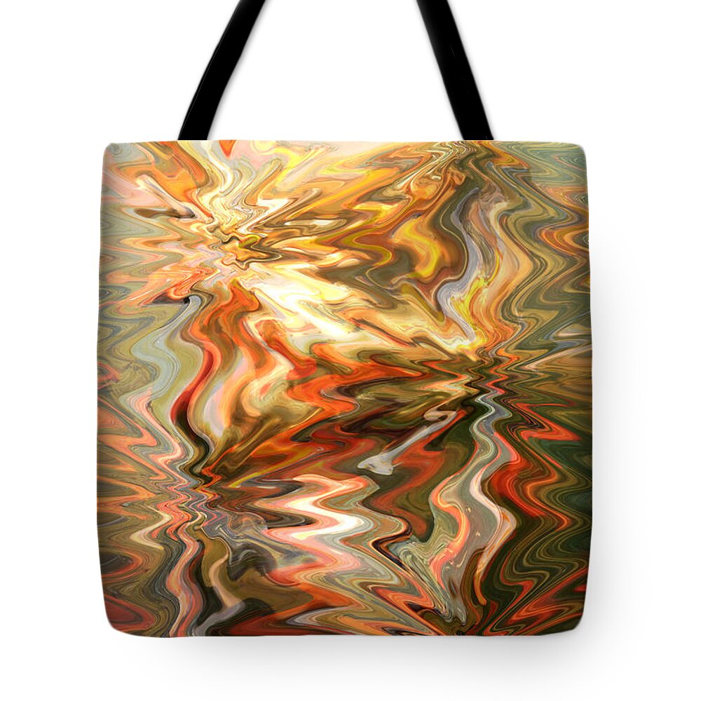 Abstract Tote Bag featuring the photograph Gray and Orange Peaceful Abstract Art by Carol Groenen