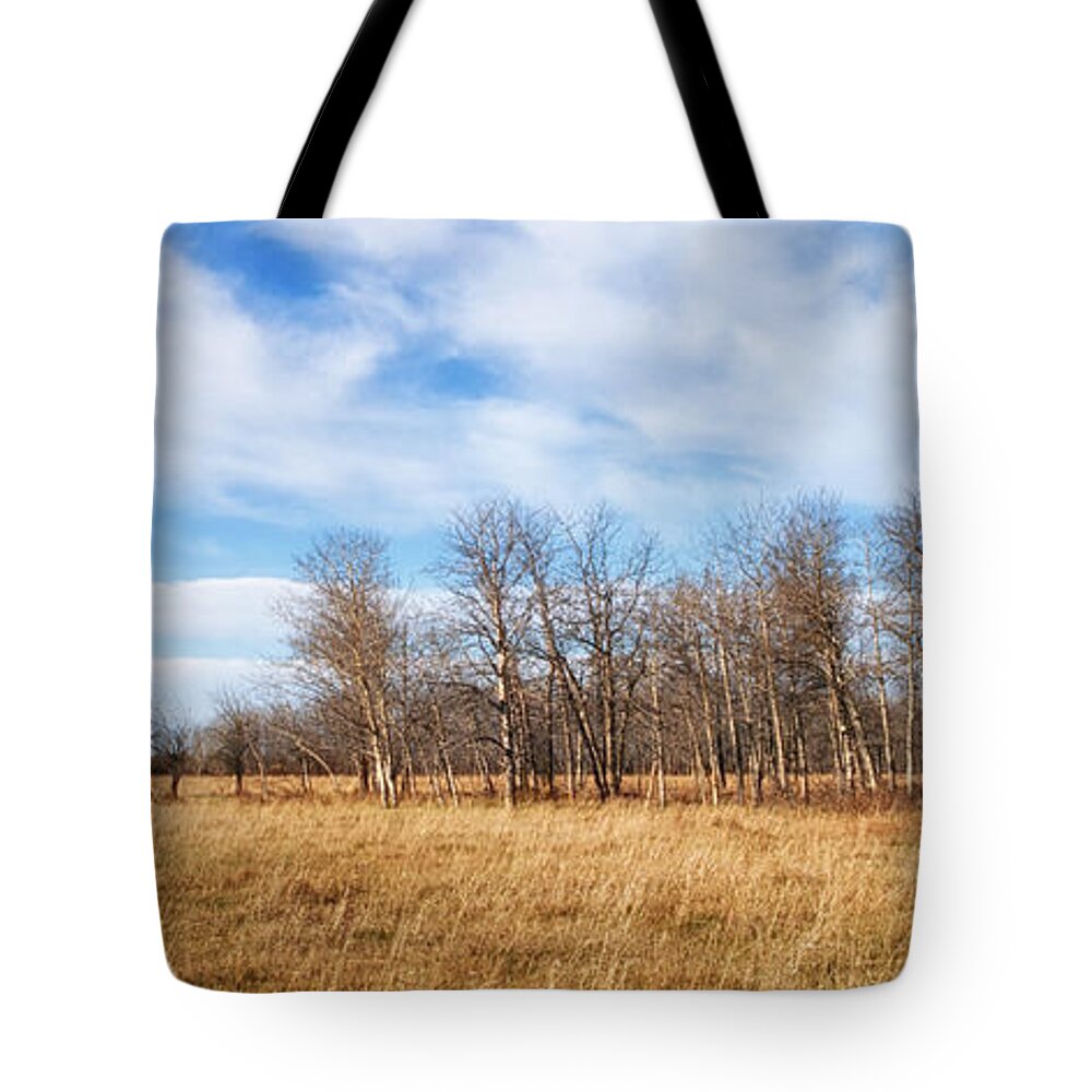 Rural Tote Bag featuring the photograph The Prairie Treeline by Allan Van Gasbeck