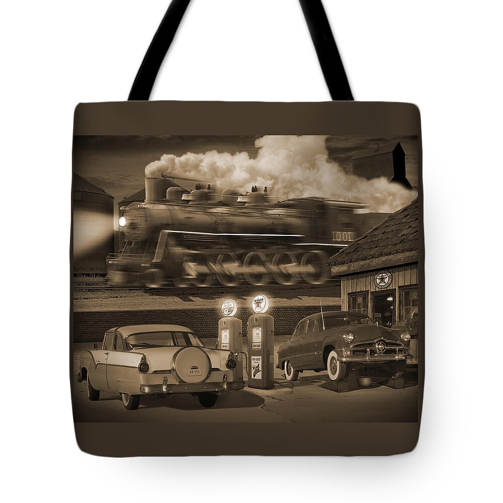 Transportation Tote Bag featuring the photograph The Pumps 2 by Mike McGlothlen