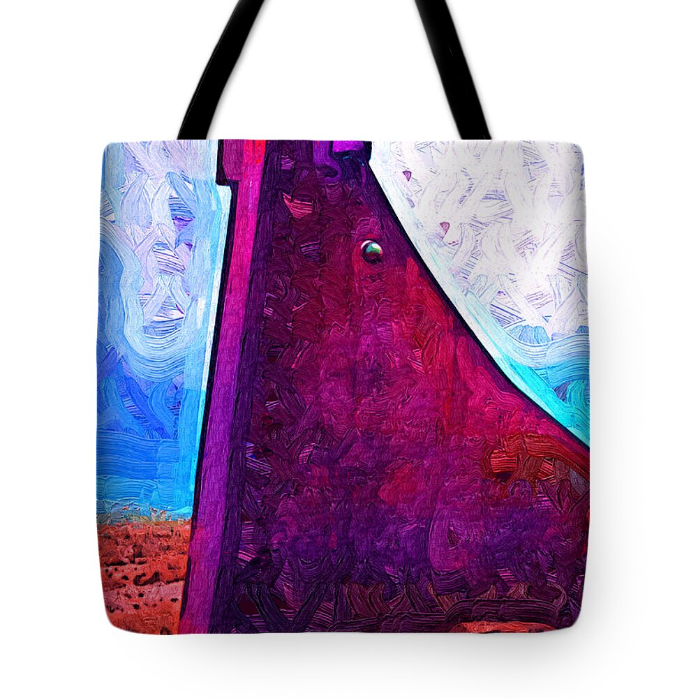 Abstract Tote Bag featuring the digital art The Purple Pink Wedge by Kirt Tisdale