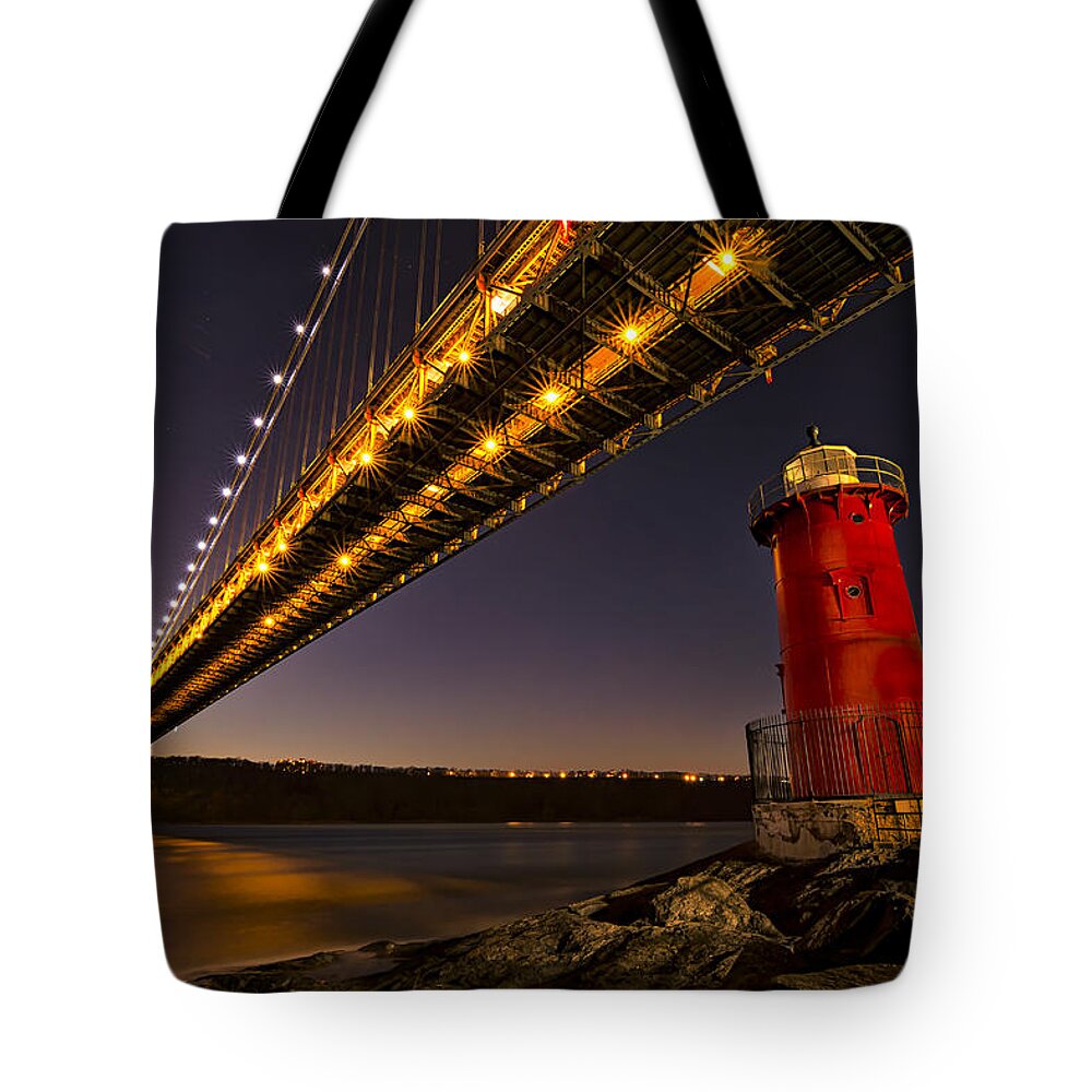 Gwb Tote Bag featuring the photograph The Red Little Lighthouse by Eduard Moldoveanu