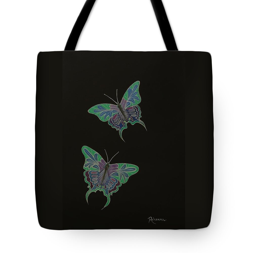 Butterflies Tote Bag featuring the painting The Releasing of Souls by Judy M Watts-Rohanna