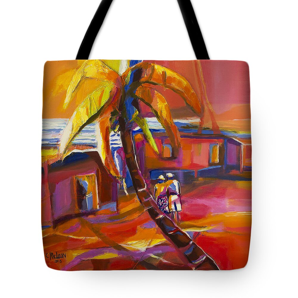 Abstract Tote Bag featuring the painting The Retreat by Cynthia McLean