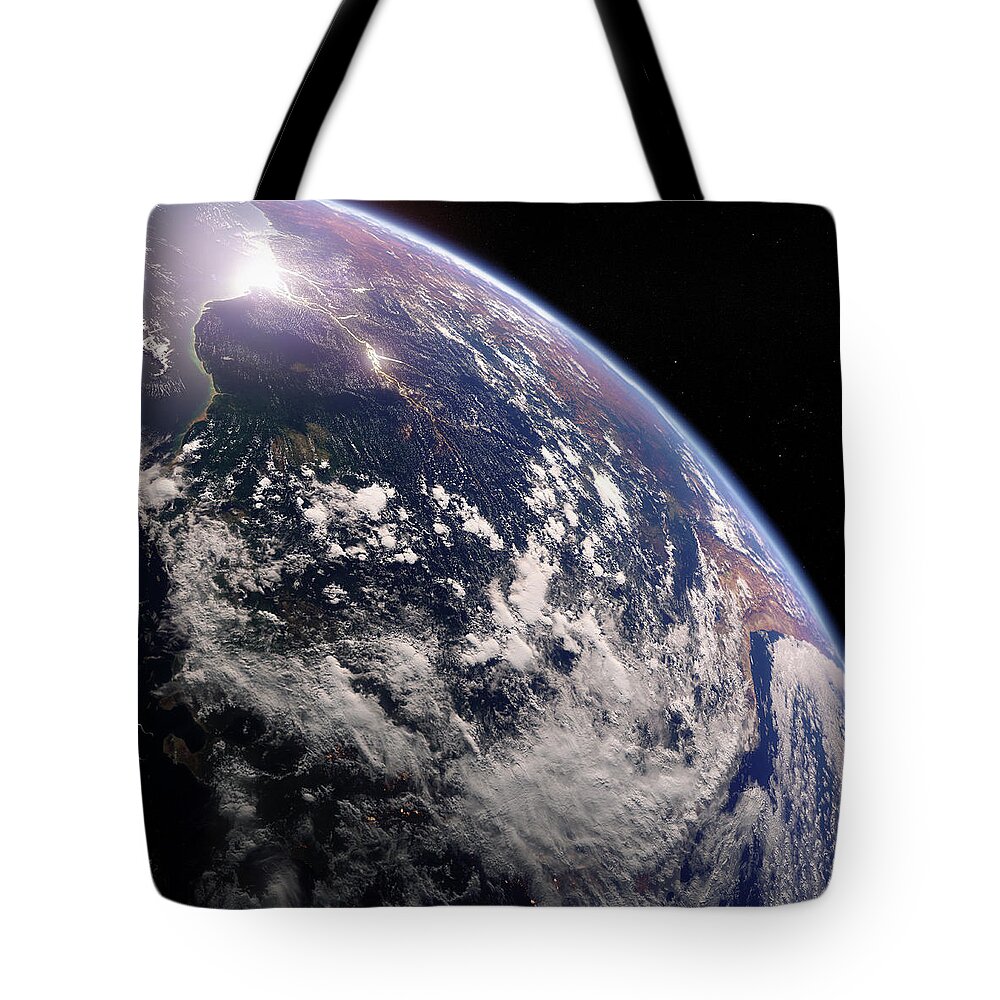 Amazon Basin Tote Bag featuring the photograph The River Amazon And The Amazon Basin by Ikon Ikon Images