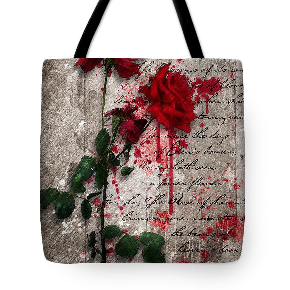 Rose Artwork Tote Bag featuring the digital art The Rose Of Sharon by Gary Bodnar