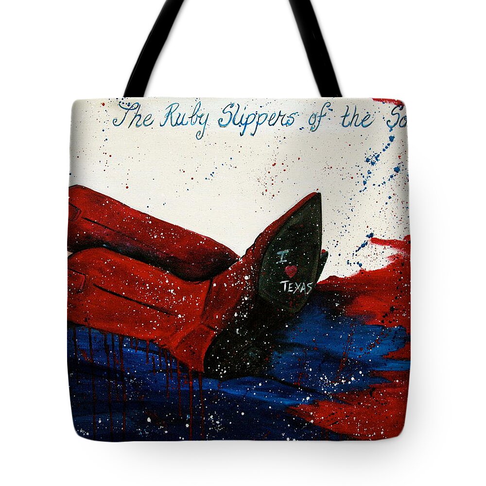 Ruby Slippers Of The South Tote Bag featuring the painting The Ruby Slippers of the South by Debi Starr