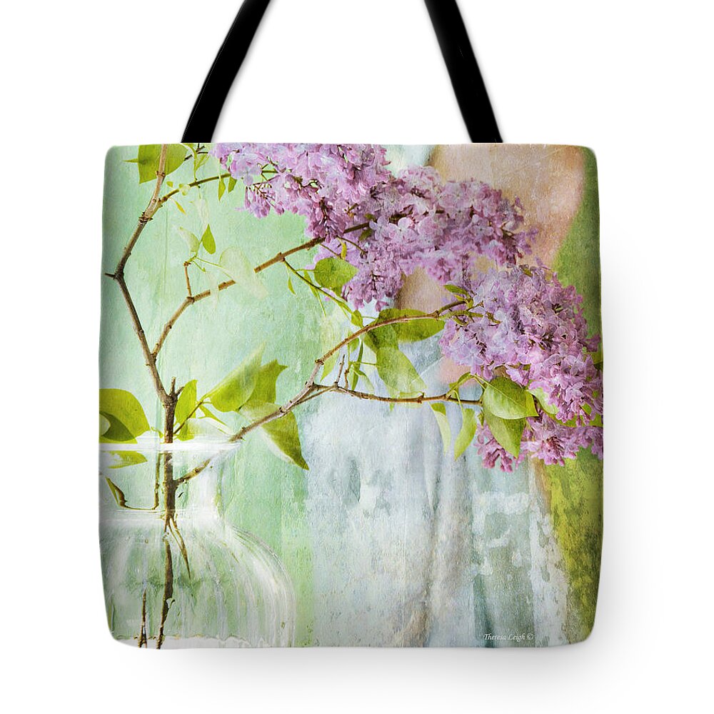 Lilacs Tote Bag featuring the photograph The Scent Of Lilacs by Theresa Tahara