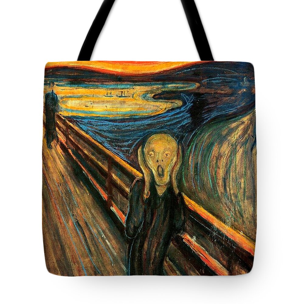 The Scream Edvard Munch Tote Bag featuring the painting The Scream Edvard Munch 1893          by Movie Poster Prints