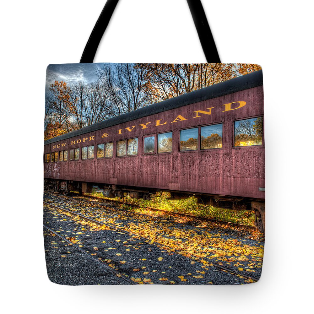 Railroad Tote Bag featuring the photograph The Siding by William Jobes