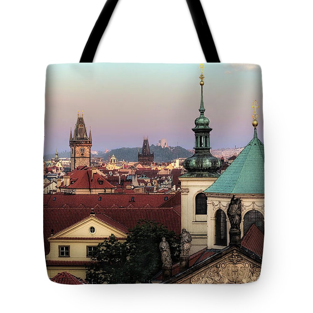 Tranquility Tote Bag featuring the photograph The Spires, Towers And Rooftops Of by Image By Ian Carroll (aka icypics)