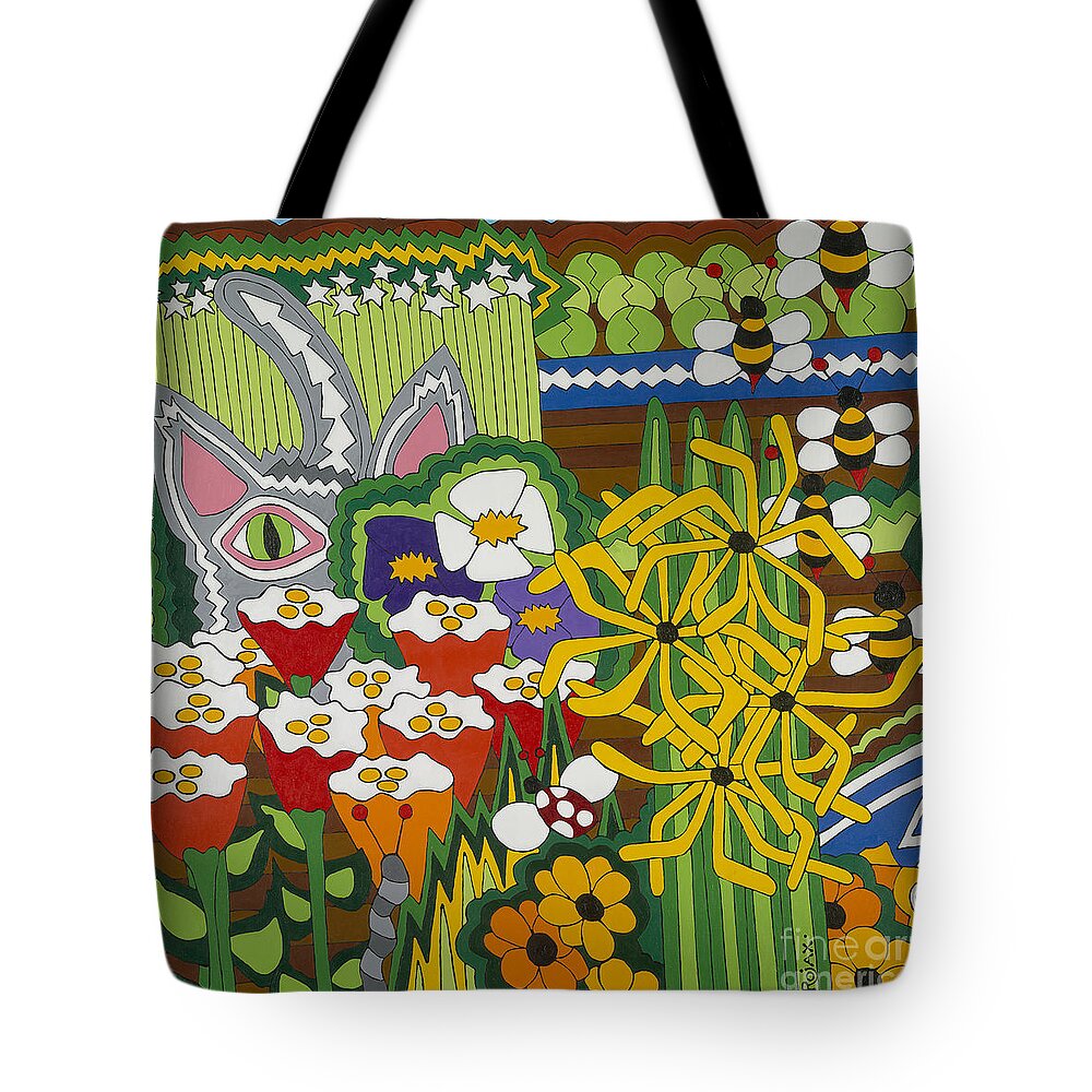 Cat Tote Bag featuring the painting The Stalker by Rojax Art