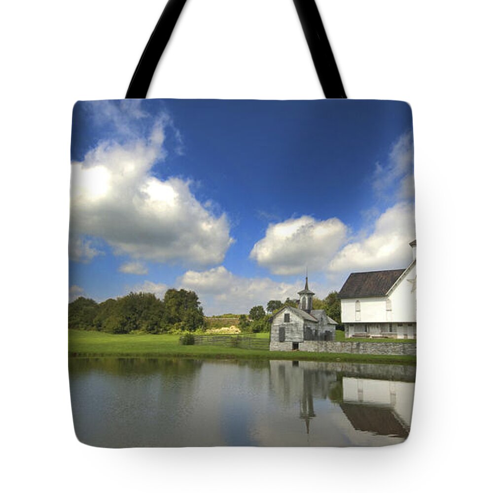 Barn Tote Bag featuring the photograph The Star Barn after the storm by Paul W Faust - Impressions of Light